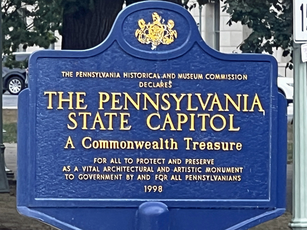 Pennsylvania State Capitol sign