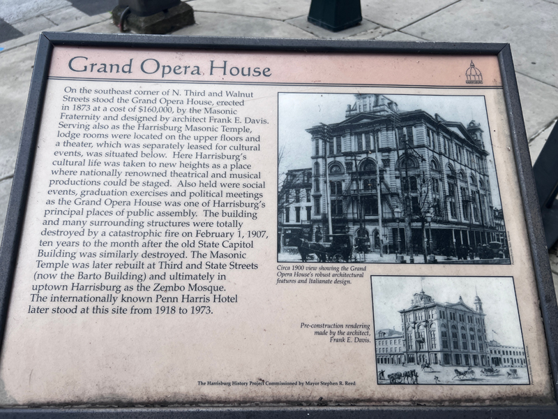 Grand Opera House information sign