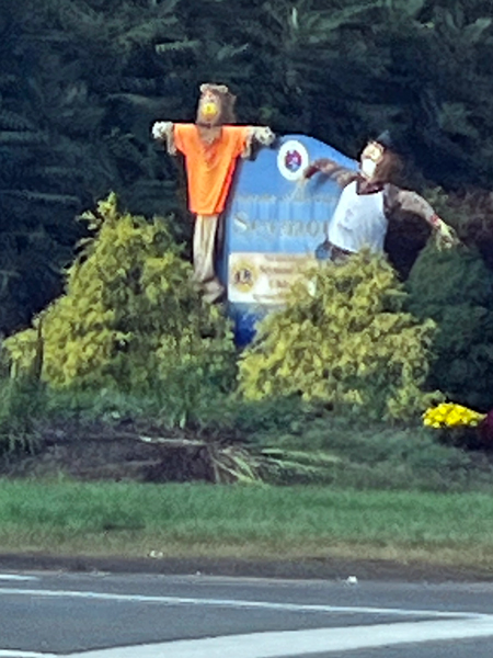 Scarecrows seen in downtown