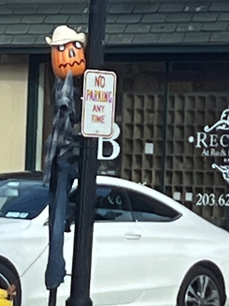 Scarecrow seen in downtown
