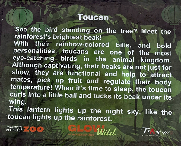 sign about the Toucan bird