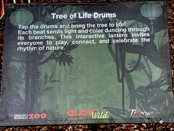 sign about tree of Life Drums