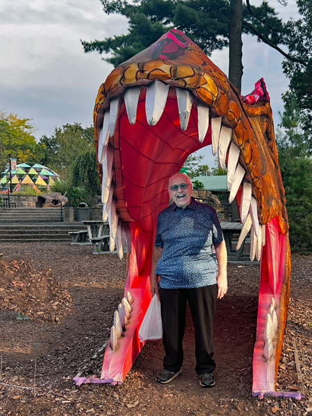 Lee Duquette in a dragon's jaws