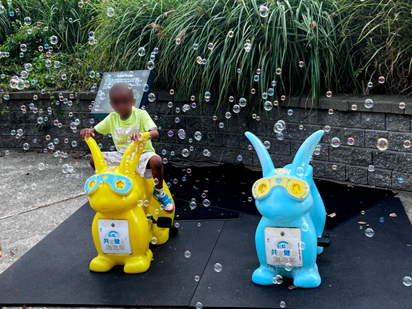 kid on a Bubble Bicycle