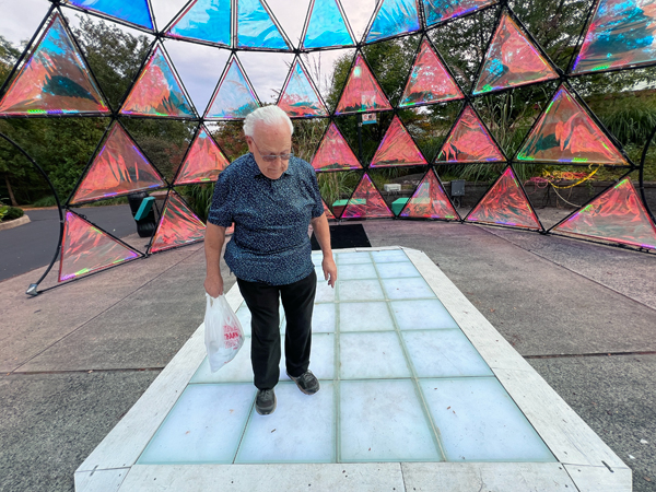 Lee Duquette inside the Colorful Dome