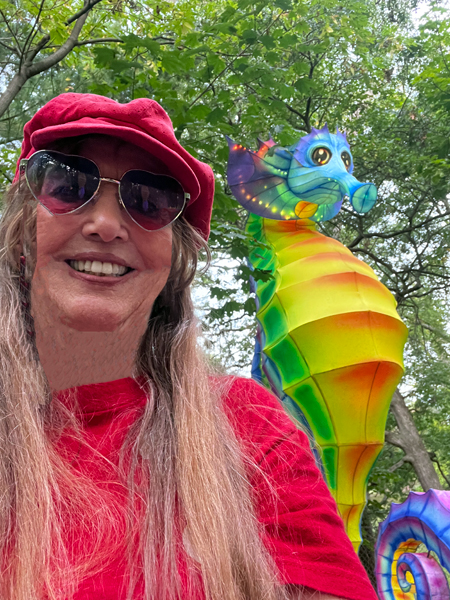 Karen Duquette and a sea horse
