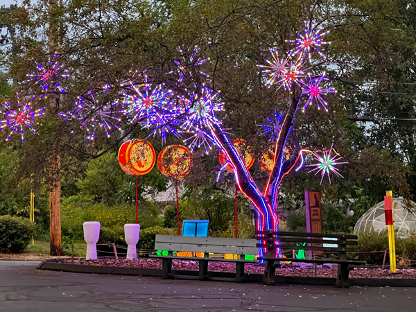 Night view of the sparking tree