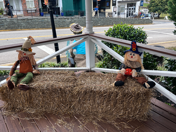 Halloweed decor on the stage