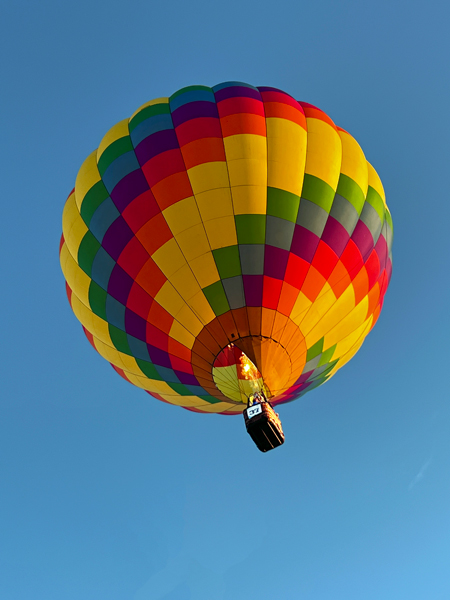 hot air balloon and Pilot Gilbert Martin