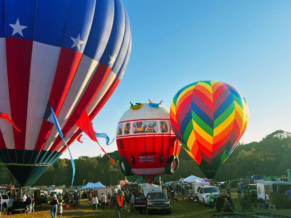 three of the hot air balloons