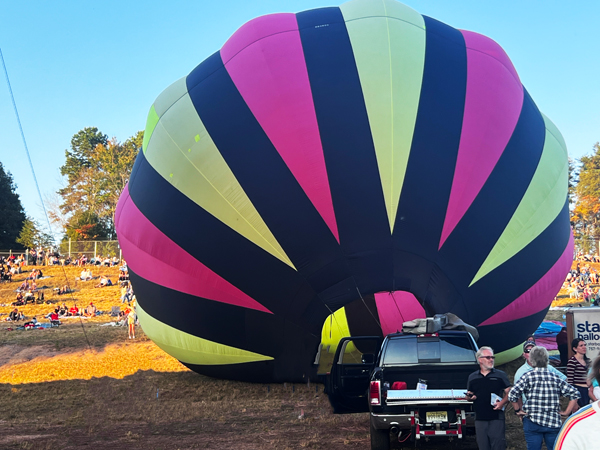 hot air balloon being inflated
