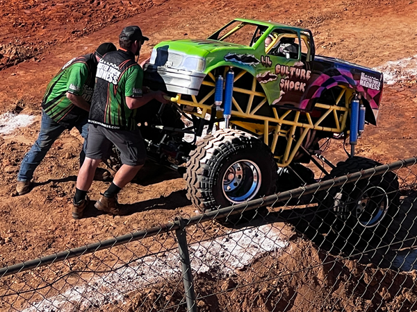 Daniel Aimes in the little Culture Shock Truck