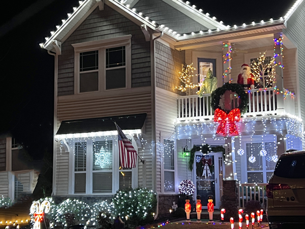 house in white lights