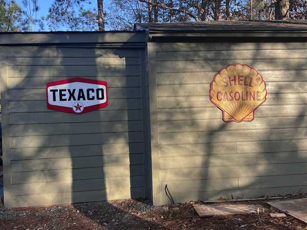 Texaco and Shell Gasoline signs