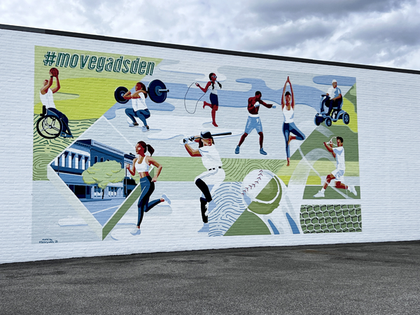 A mural on a wall