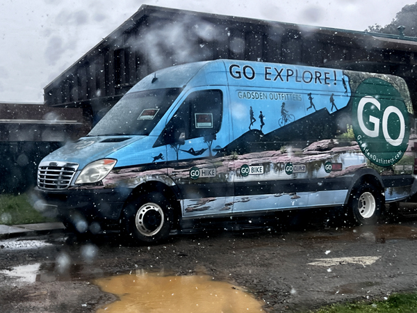 snowflakes on a van