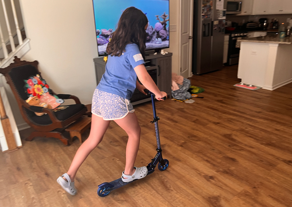 Gabby on her scooter