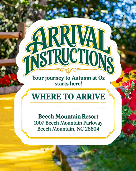 Arrival Instruction sign