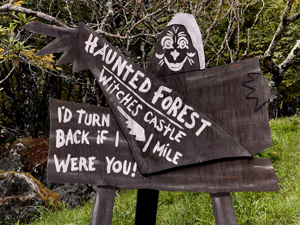 Haunted Forest sign