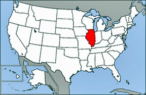USA map shoing location of Illinois