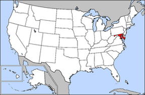 SA map showing location o Maryland