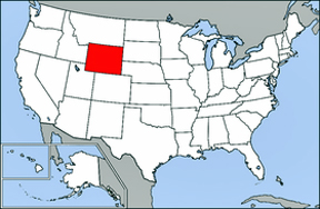 USA state showing location of Wyoming