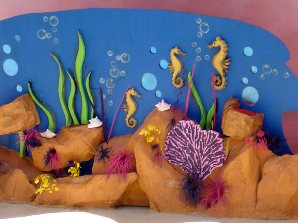 fancy background with Sea horses