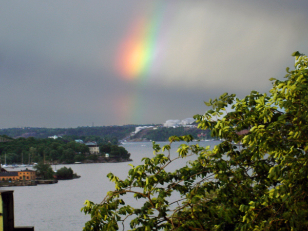 rainbow in the evening sky