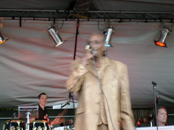 singer in a gold suit