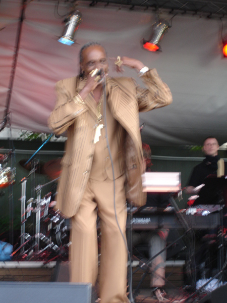 singer in a gold suit