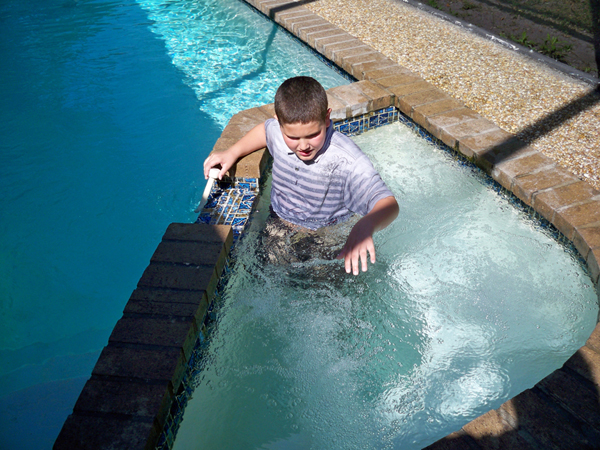 Alex in the pool