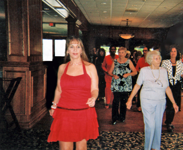 Karen Duquette at a line dance party