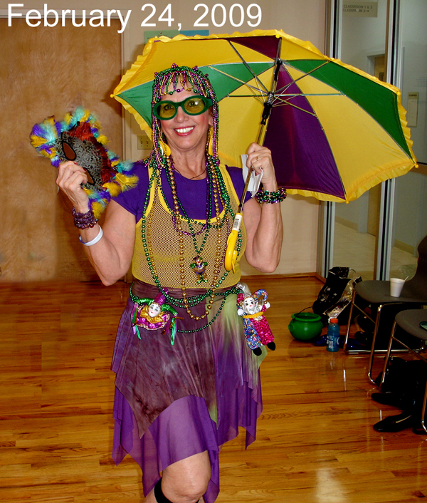 Karen Duquette ready for Mardi Gras