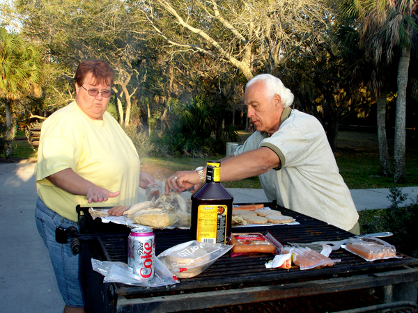 Lee and Judy grilling