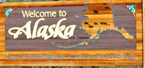 Welcome to Alaska sign