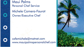 Cafe Michele business card