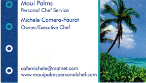 Cafe michele business card