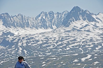 Karen Duquette on the trail at Thompson Pass