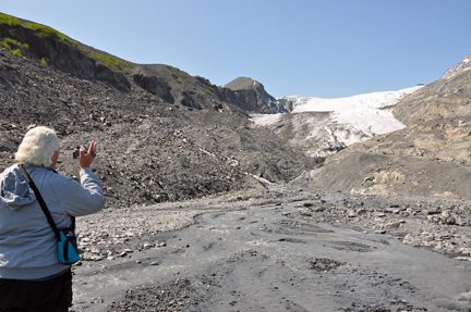 Lee filming the glacier