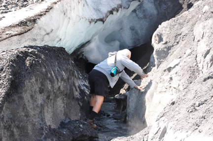 Lee decides to investigate the space below the glacier