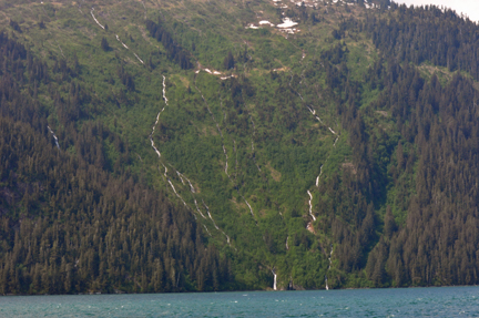 waterfalls on the mountain