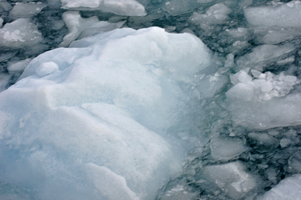 ICE FIELDS THE BOAT HAD TO MANEUVER THROUGH