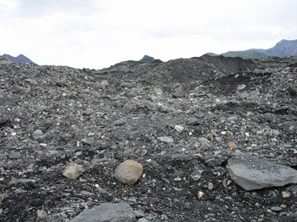 rocky part of the Matanuska Glacier