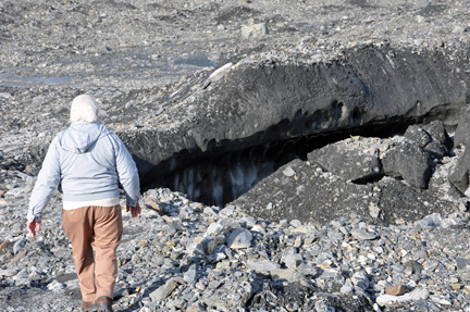 Lee Duquette hiking on Matanuska Glacier