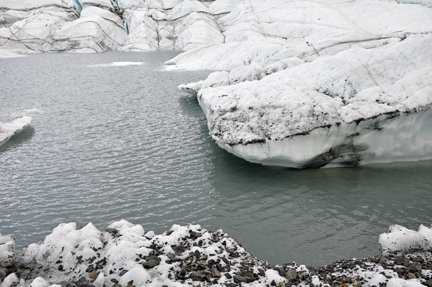 the lake in the middle of Matanuska Glacier