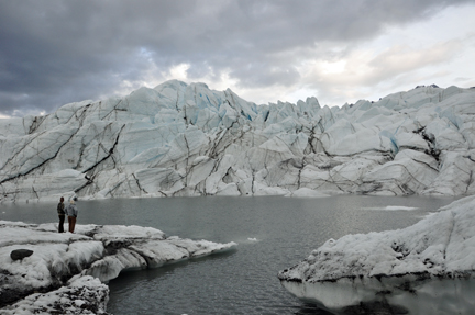 the lake in the middle of Matanuska Glacier