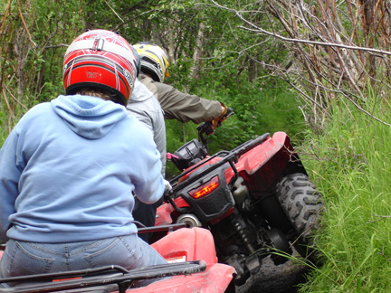 One of the ATV's tipped over.