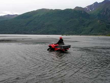 Karen Duquette  almost to the other side of the river