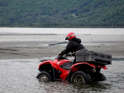 uneven ground under the river