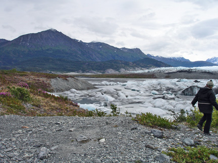 Karen Duquette and the gorgeous Knik Glacier